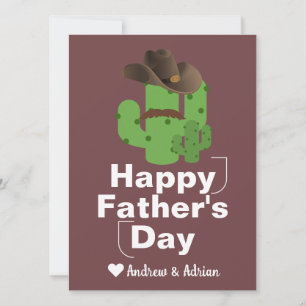 simple father's day, cactus shirt cowboy Moustache Holiday Card