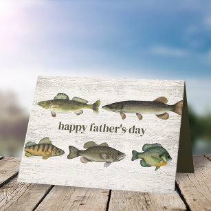 Simple Father's Day Vintage Rustic Fishing Fishing Card