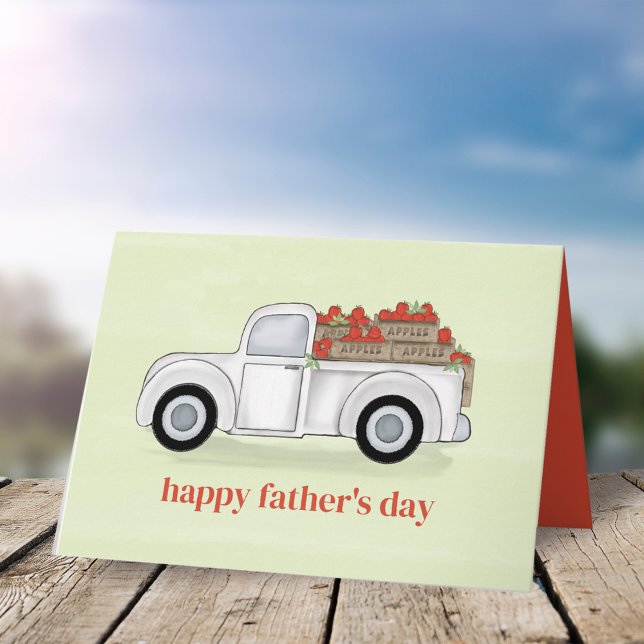 Simple Father's Day Vintage Rustic White Truck Card (Creator Uploaded)