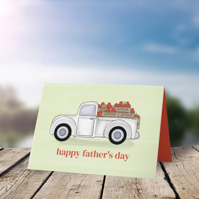 Simple Father's Day Vintage Rustic White Truck Card (Creator Uploaded)