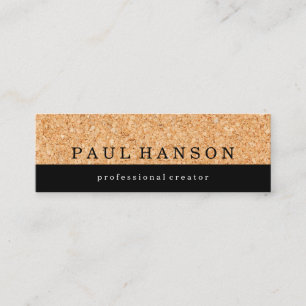 Simple Faux Cork Print Mini Business Card