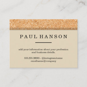 Simple Faux Cork Trim Print Business Card