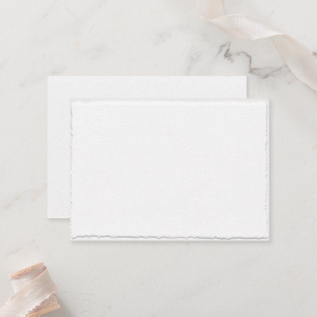 Simple Faux Deckled Edge Template Wedding Place Card (Front/Back In Situ)