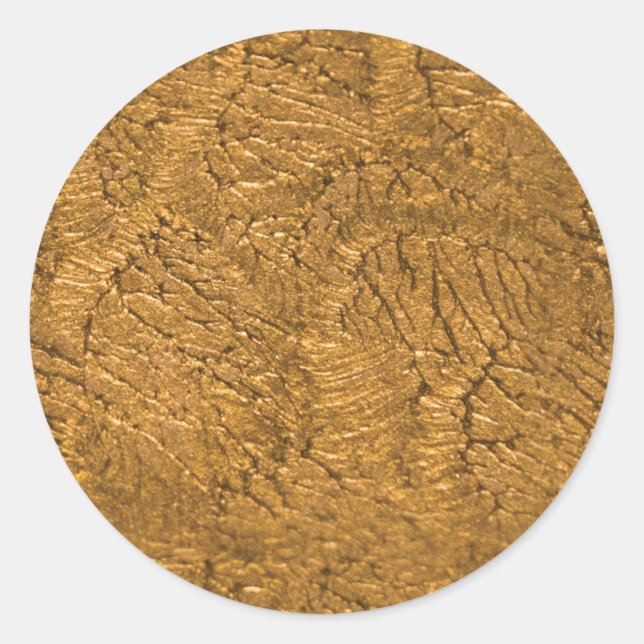 Simple Faux Gold. Classic Round Sticker (Front)