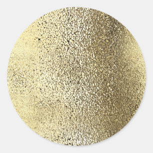 Simple Faux Gold Foil. Classic Round Sticker