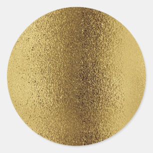 Simple Faux Gold Foil. Classic Round Sticker