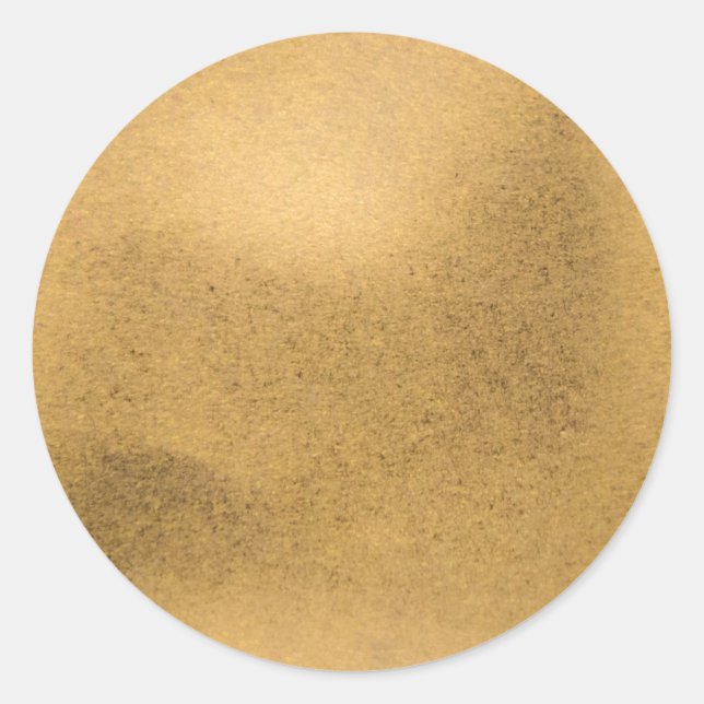 Simple Faux Gold Foil. Classic Round Sticker (Front)