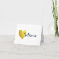 Simple Faux Gold Heart with Script Name