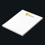 Simple Faux Gold Heart with Script Name  Notepad<br><div class="desc">Simple Faux Gold Heart notepad personalised with name in fun cursive hand lettering.</div>