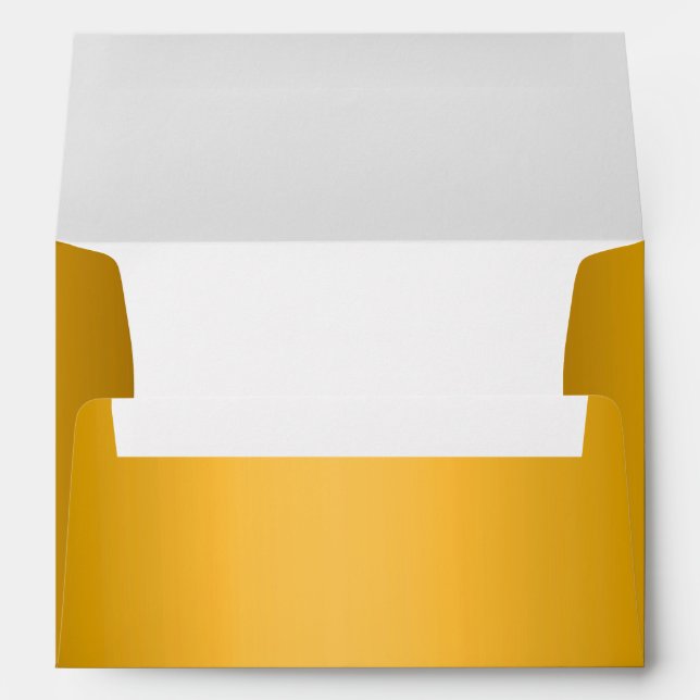 Simple Faux Gold Wedding Invitation Envelope (Back (Bottom))