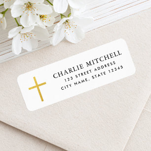 Simple faux golden gradient cross return address