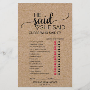 Simple Faux Kraft He Said She Said Game