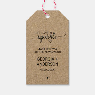 Simple Faux Kraft Wedding Sparkler Tags