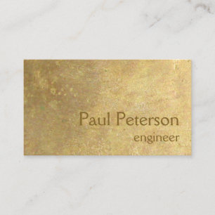 Simple Faux Metal Brass Business Card