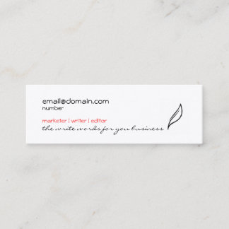 Simple feather/leaf skinny business card
