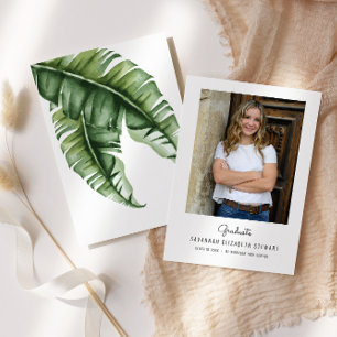 Simple Femine Tropical Graduation Announcment Invitation