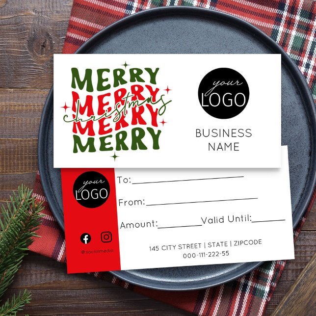 Simple Festive Christmas Business Logo (Logo branded christmas gift certificates by Busy Business Bee)