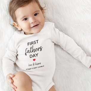 Simple First Father's Day   Daddy Baby Bodysuit