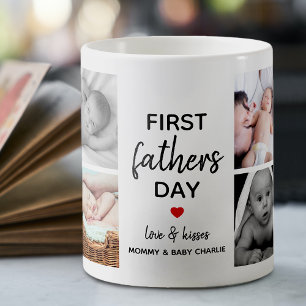 Simple First Father's Day Picture Collage   Daddy Coffee Mug