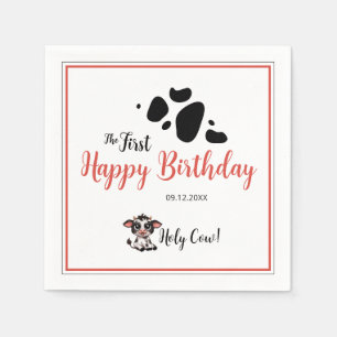 simple First Happy Birthday Napkin