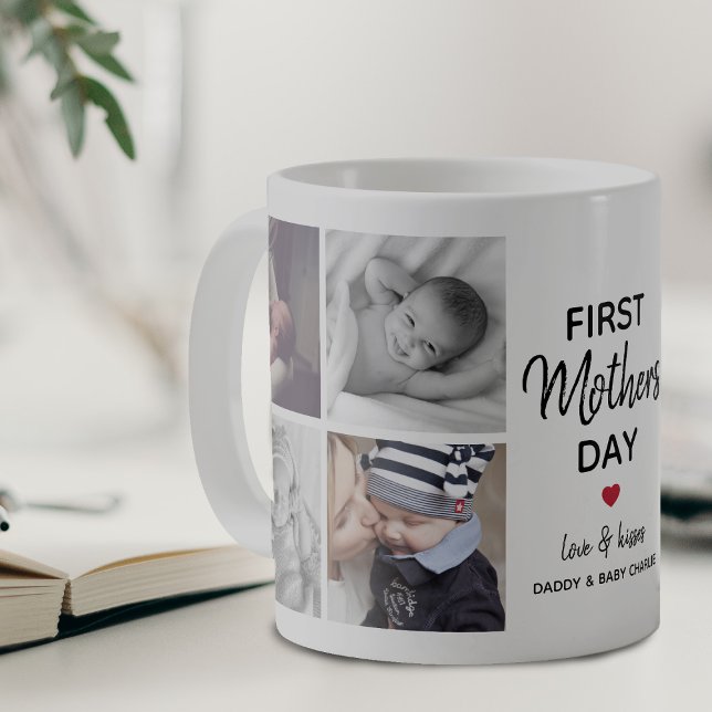 Simple First Mother's Day Picture Collage | Mommy Coffee Mug (Creator Uploaded)