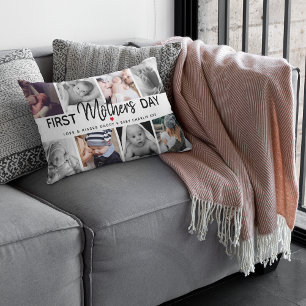 Simple First Mother's Day Picture Collage   Mummy Lumbar Cushion