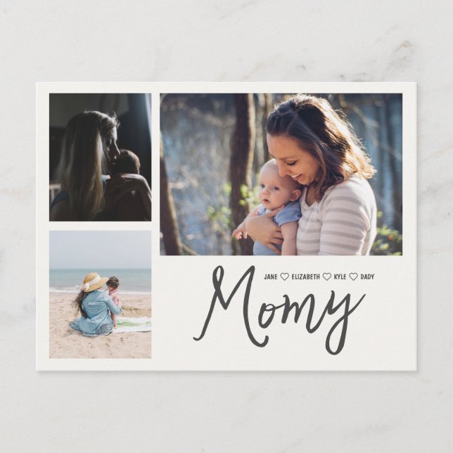 Simple First Mother's Day Picture Collage Postcard (Front)