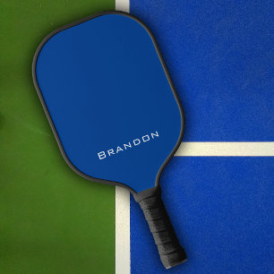 Simple First Name Elegant Modern Dark Navy Blue Pickleball Paddle