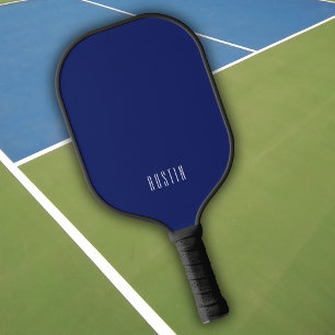 Simple First Name Elegant Modern Dark Navy Blue Pickleball Paddle