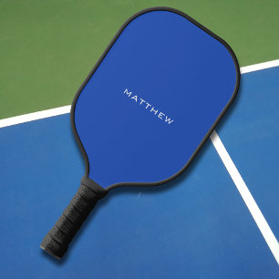 Simple First Name Elegant Modern Font Blue Pickleball Paddle