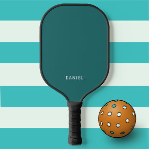 Simple First Name Elegant Modern Font Dark Teal Pickleball Paddle