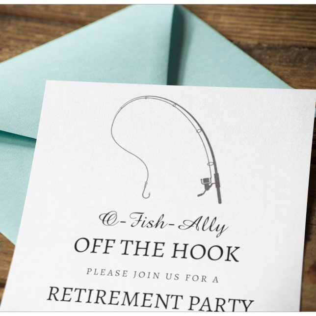 Simple Fishing Theme Retirement Party Invitation (Creator Uploaded)