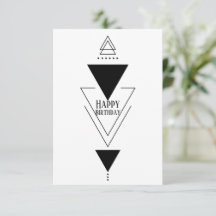 Simple Flat Geometric Triangle Birthday Card