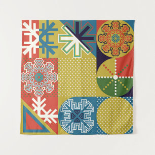 Simple flat local background of multicolored geome tapestry
