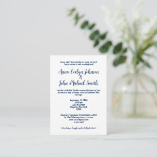 Simple flat weeding invitation