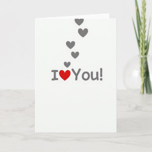 Simple Floating Hearts I Love You Card