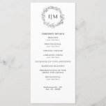 Simple Floral Black White Monogram Wedding Program Programme<br><div class="desc">Wild Botanical Bouquet Monogram Wedding Program is simple, romantic, and chic. Beautiful hand Illustrated botanicals and florals are framing wedding ceremony details making an elegant statement. These wedding programs are great for spring or summer, outdoor or garden events. Personalise with your information from top to bottom. Coordinates with our Wild...</div>