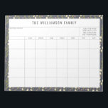 Simple Floral Border Family Planner Calendar Notepad<br><div class="desc">Modern Floral Border Personalised Family Planner and Calendar Notepad</div>