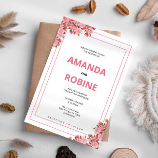 Simple Floral Botanical Wedding Invitation
