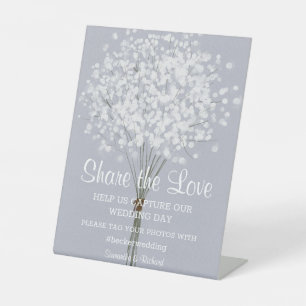 Simple Floral Bouquet Wedding Poster Pedestal Sign