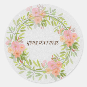 SIMPLE FLORAL CLASSIC ROUND STICKER