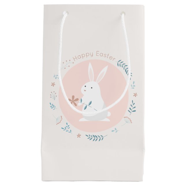 Simple Floral Easter Bunny | Gift Bag (Front)