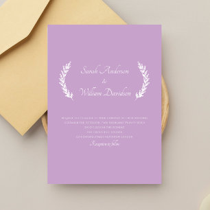 Simple Floral Elegant Lavender Wedding Invitation