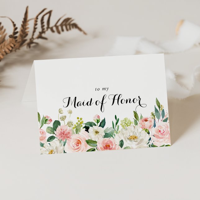 Simple Floral Green Foliage Bridal Party Thank You Card (Creator Uploaded)