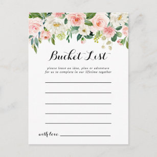 Simple Floral Green Foliage Bucket List Cards