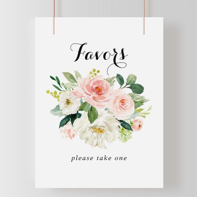 Simple Floral Green Foliage Favors Sign (Creator Uploaded)