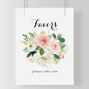 Simple Floral Green Foliage Favours Sign
