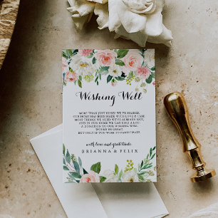 Simple Floral Green Foliage Wedding Directions Enclosure Card