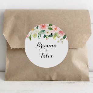 Simple Floral Green Foliage Wedding Envelope Seals