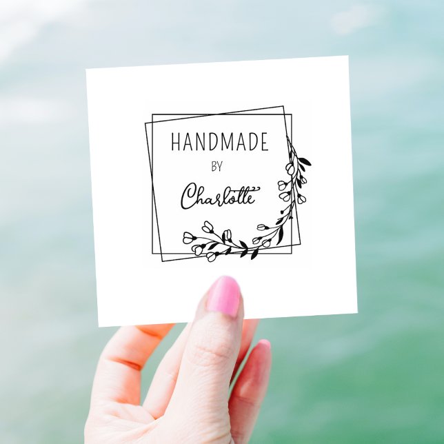 Simple Floral Handmade  Rubber Stamp (Creator Uploaded)